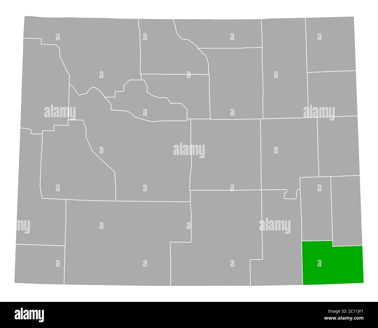 Map of Laramie in Wyoming Stock Photo