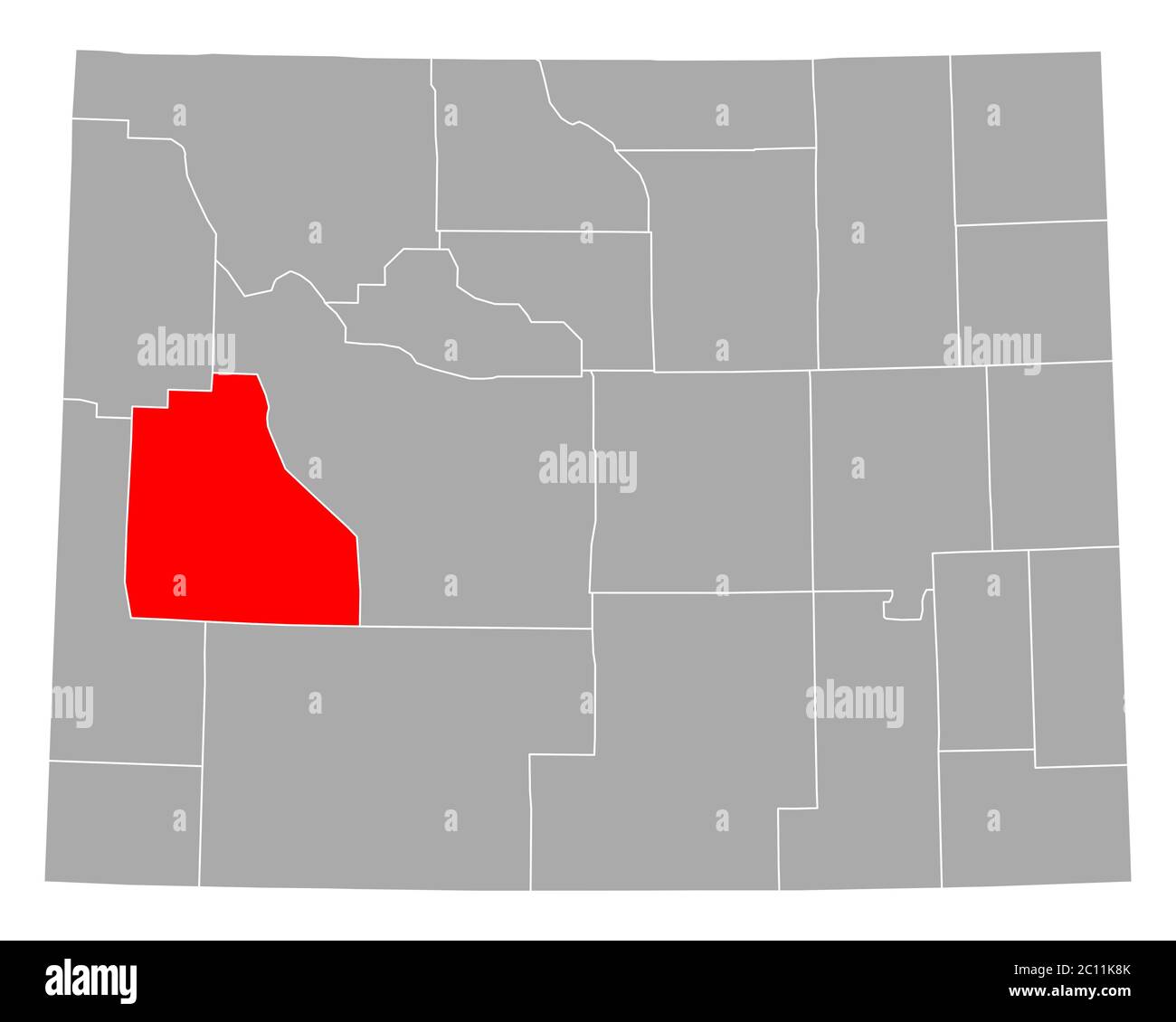 Map of Sublette in Wyoming Stock Photo - Alamy