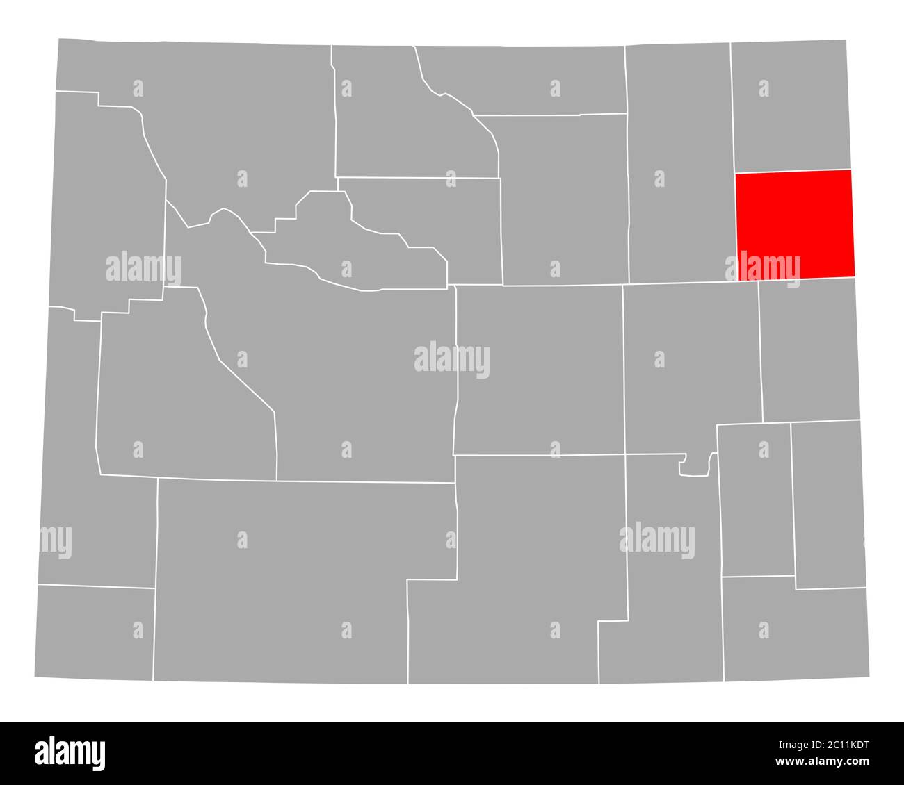 Map of Weston in Wyoming Stock Photo