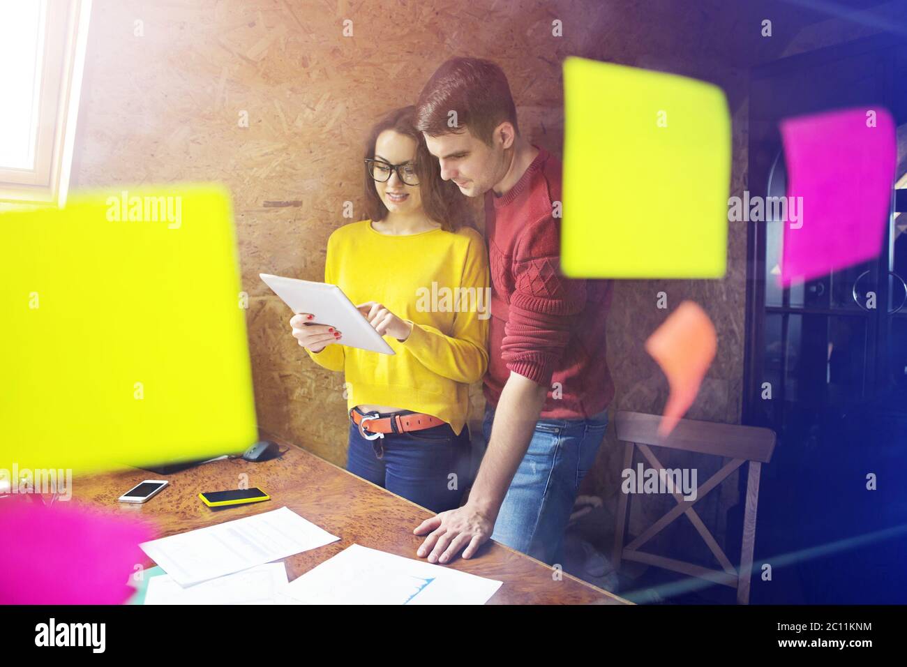 Business team at work with financial reports Stock Photo