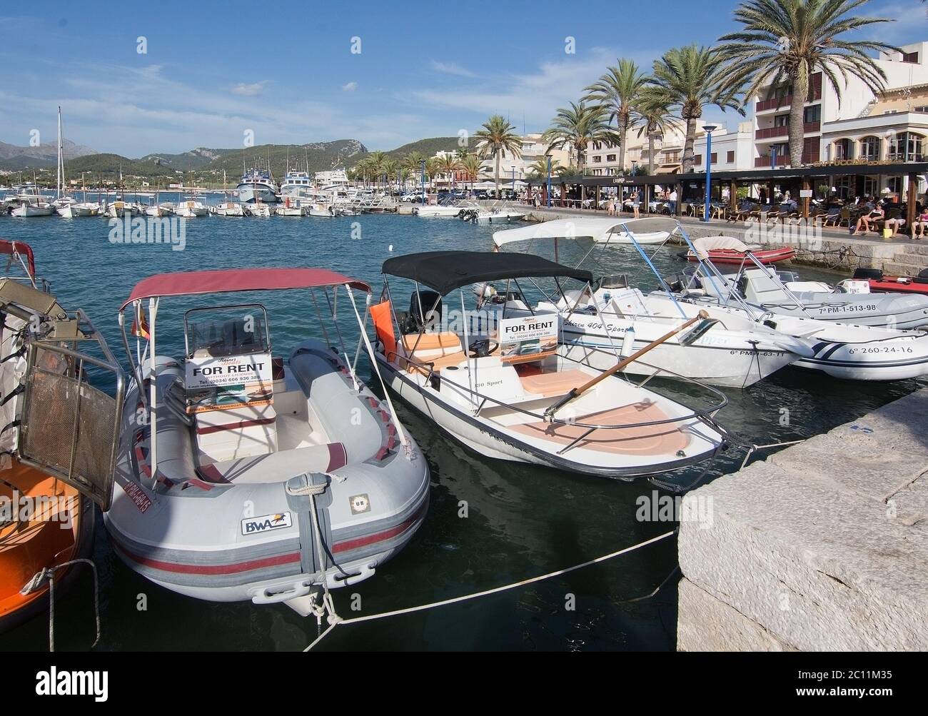 Boat for rent Port Andratx Mallorca Stock Photo
