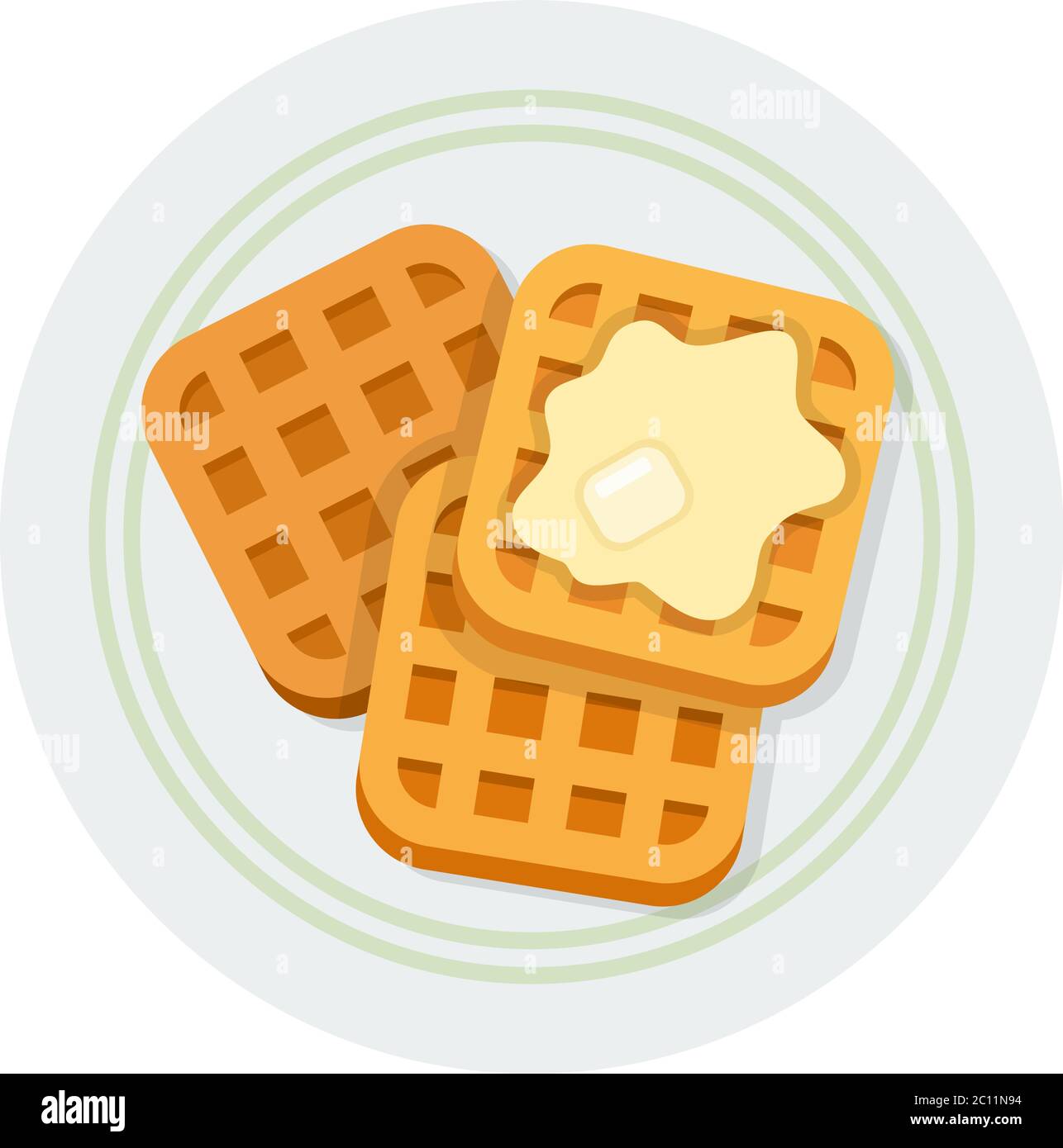 Square waffles with butter vector icon flat isolated Stock Vector Image & Art Alamy