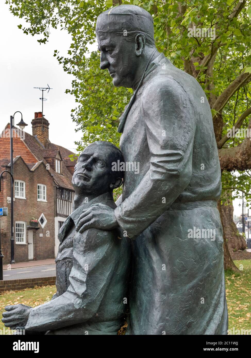 EAST GRINSTEAD,  WEST SUSSEX/UK - JUNE 11 :  Close-up of the McIndoe Memorial in East Grinstead West Sussex on June 11, 2020 Stock Photo