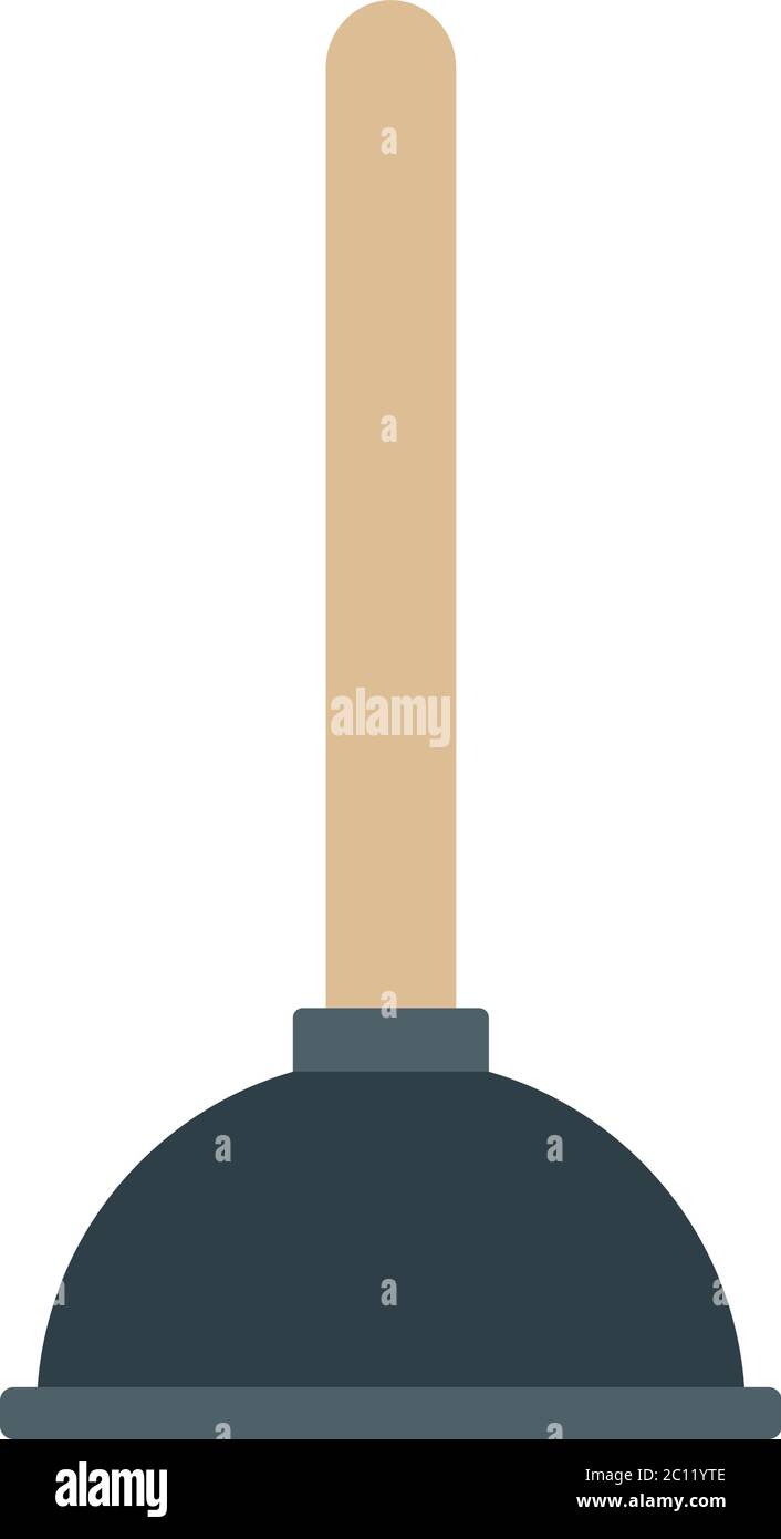 Toilet plunger vector icon flat isolated Stock Vector
