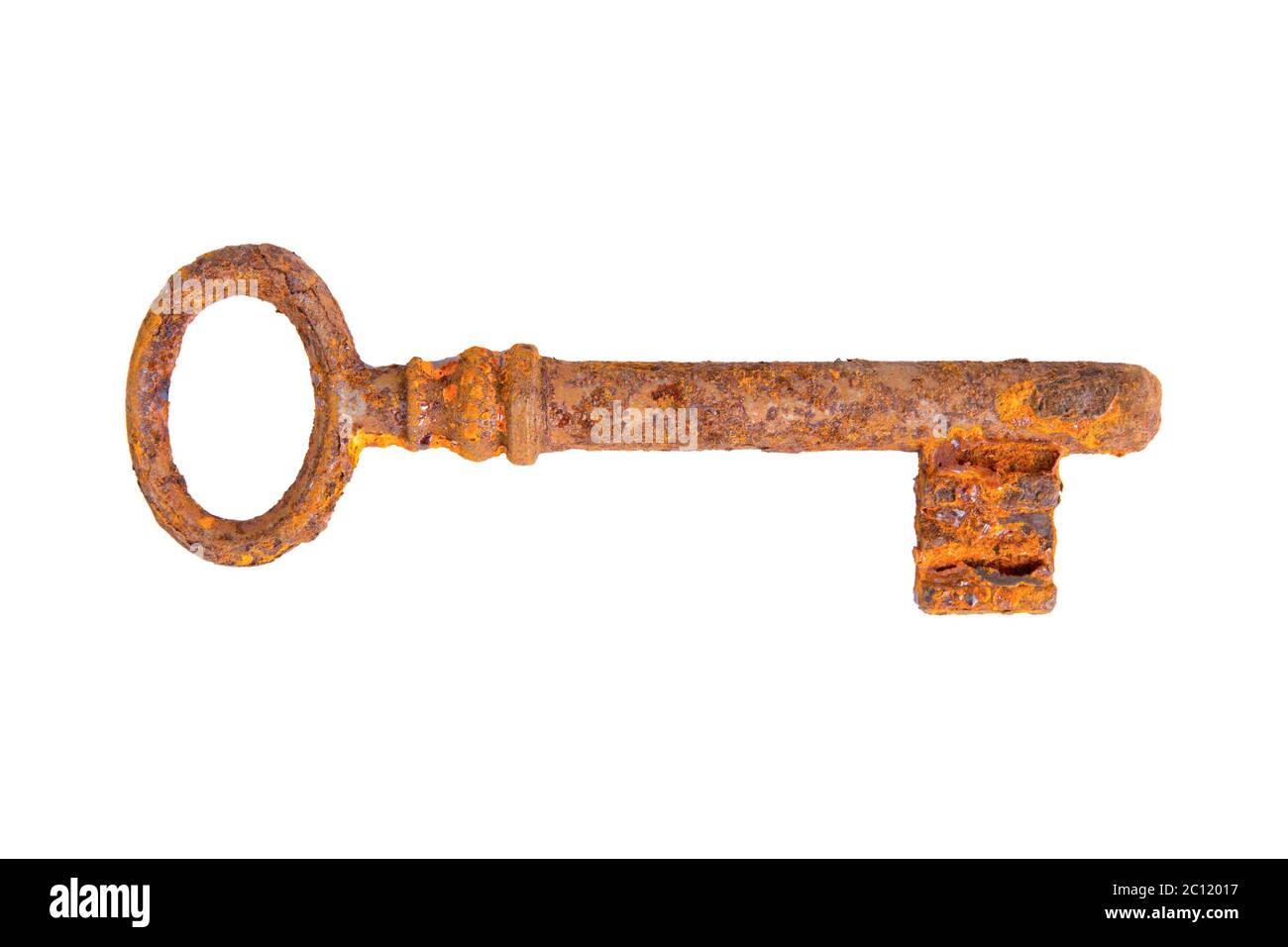 Old rusty key on a white background Stock Photo - Alamy