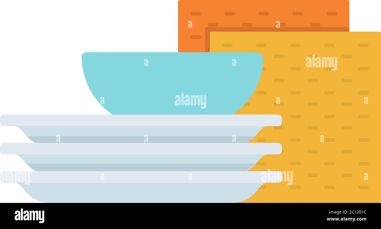 Folded clean plates vector icon flat isolated Stock Vector