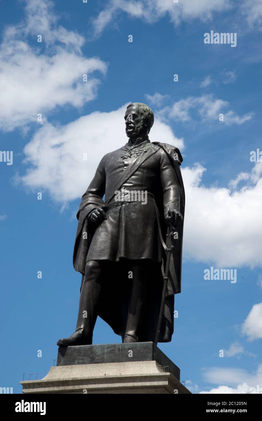 Trafalgar Square, London. Statue of Major General Sir Henry Havelock, British army soldier, Stock Photo