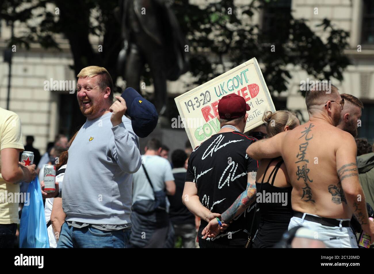 London, UK, 13 June 2020 Demonstration in Parliament Square protecting ...