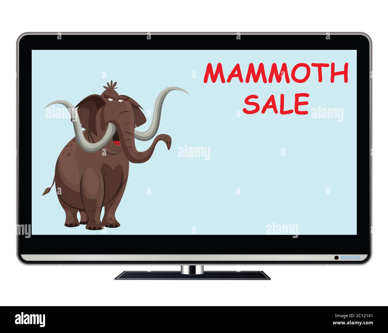 Mammoth sale television advertisement with copy space for own text or graphics isolated on white background Stock Photo