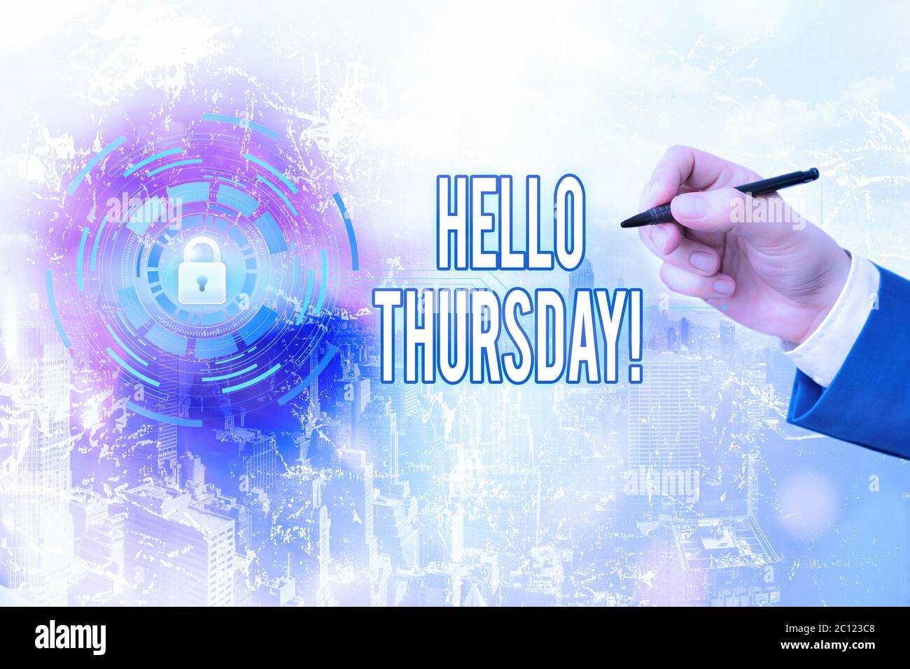 Thursday Writing Handwriting text writing Hello Thursday. Conceptual photo a positive ...