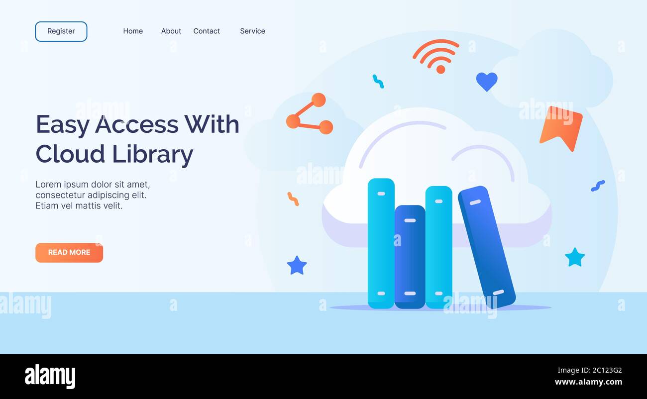 Easy access with cloud library for campaign web website home homepage ...