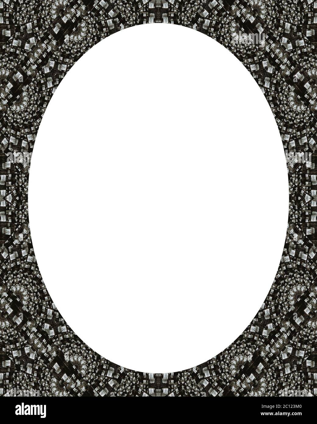 Old Style Decorated Round Frame Stock Photo