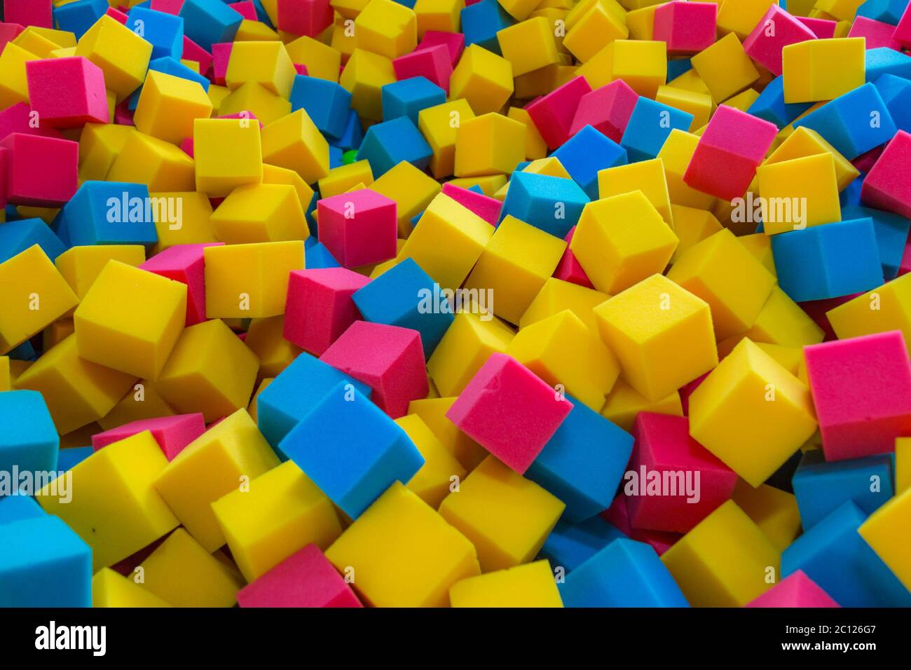 Colored foam rubber cubes background Stock Photo Alamy
