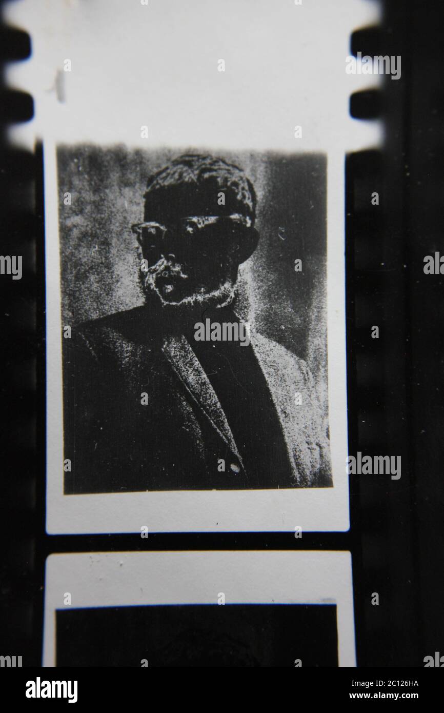 Fine 1970s vintage black and white photography of a man in a dream like ...