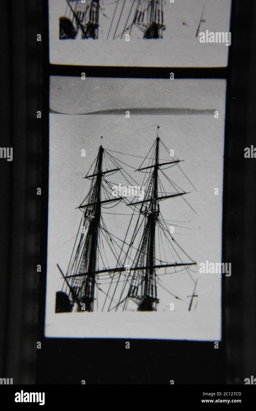 Fine 1970s vintage black and white photography of tall ships in a dream ...