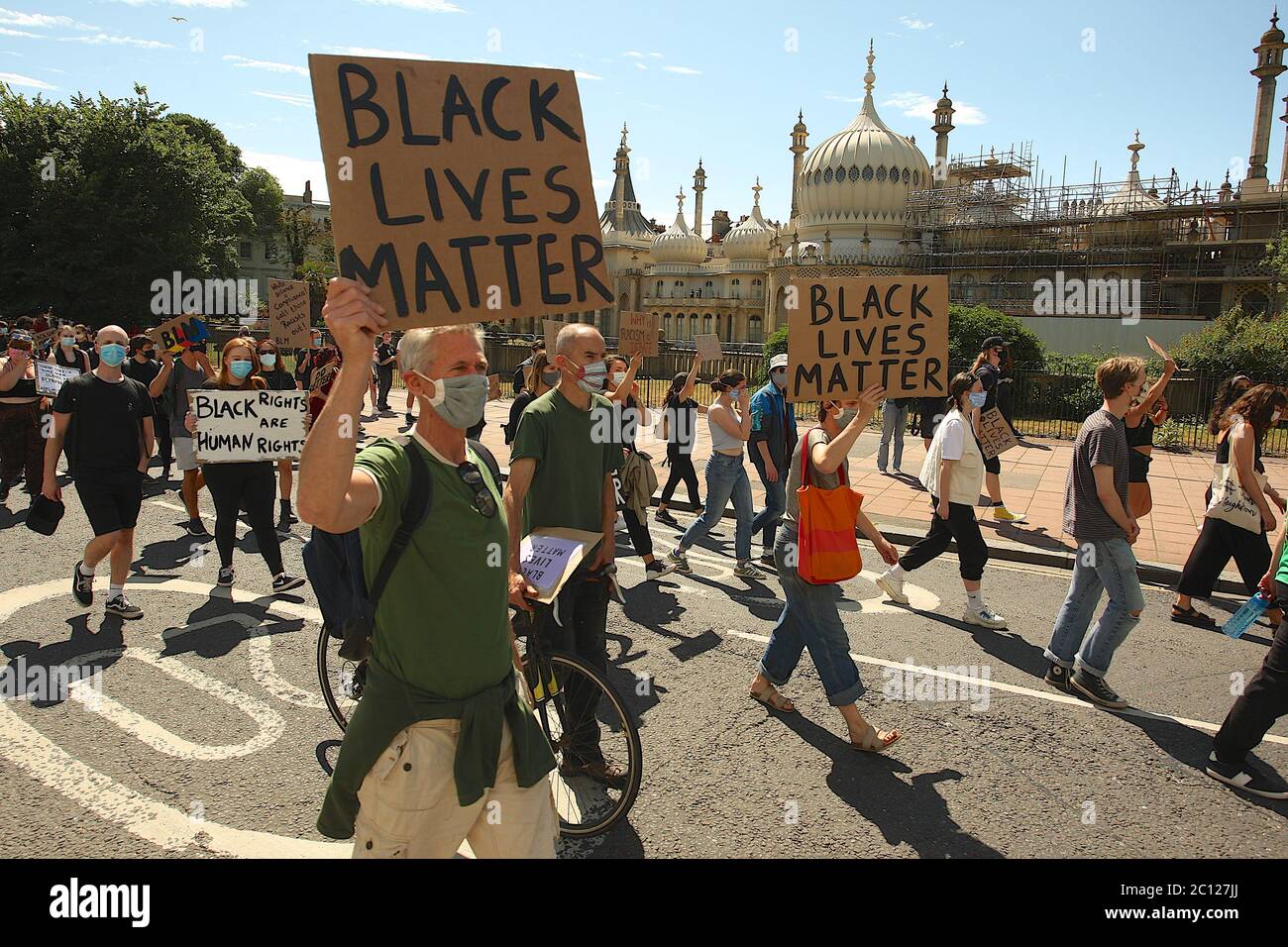 Brighton, UK. 13th June, 2020. The peaceful black lives matter march  through Brighton 13/06/2020 Credit: Rupert Rivett/Alamy Live News Stock Photo