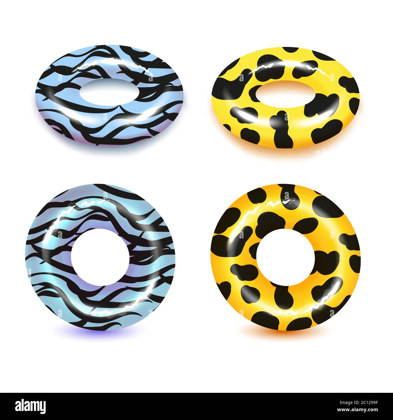 Vector illustration of swimming rings on white background Stock Vector