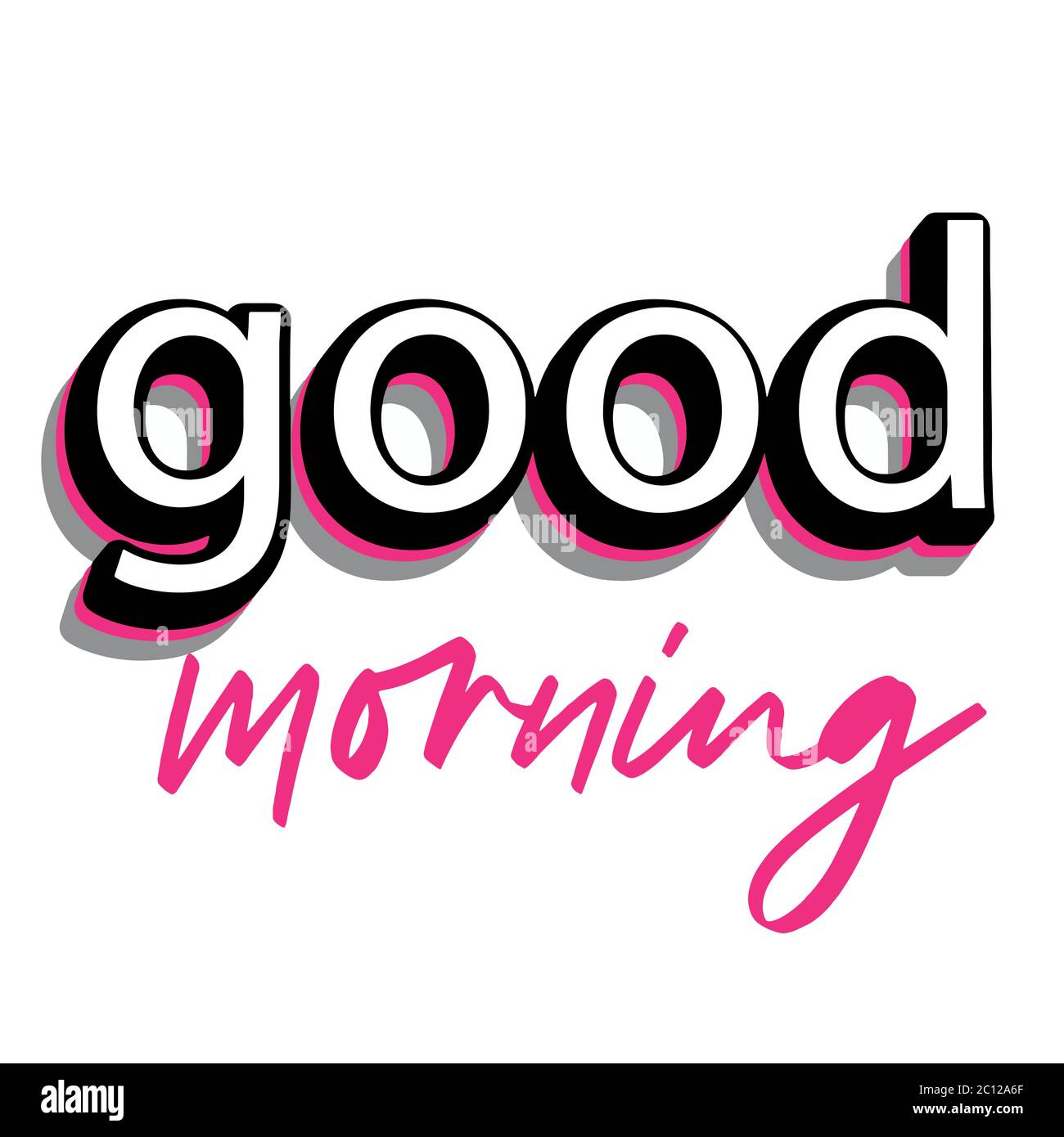 Good morning 3d quote simple positive message Stock Vector Image ...