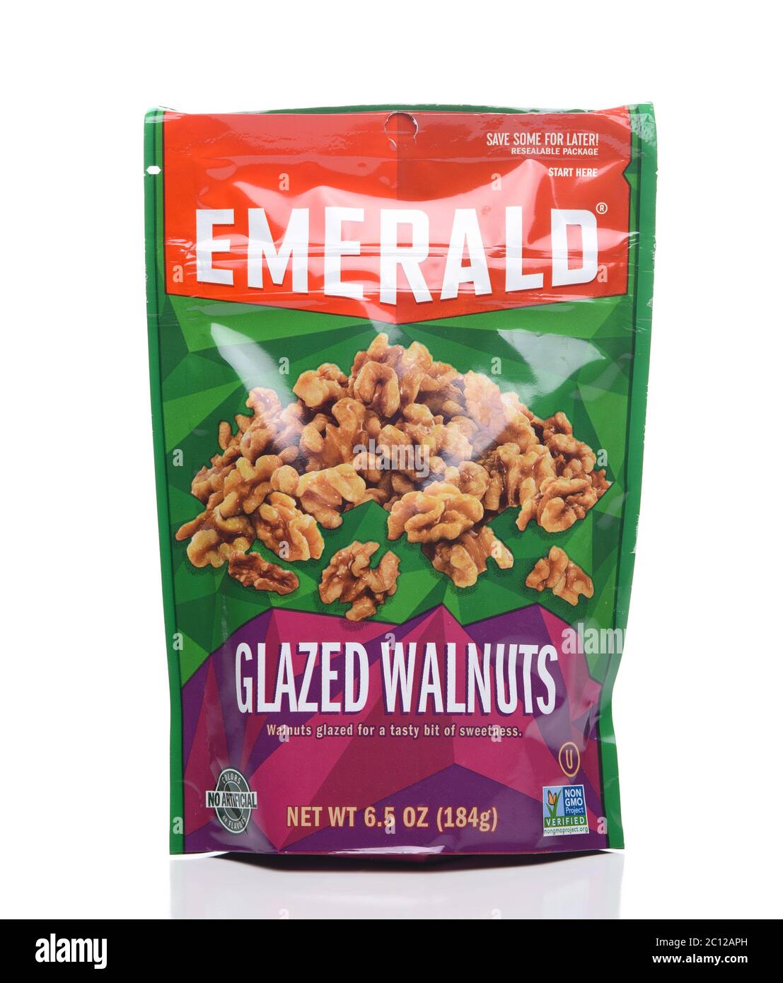IRVINE, CALIFORNIA - 16 MAY 2020: A package of Emerald Glazed Walnuts for cooking and baking. Stock Photo