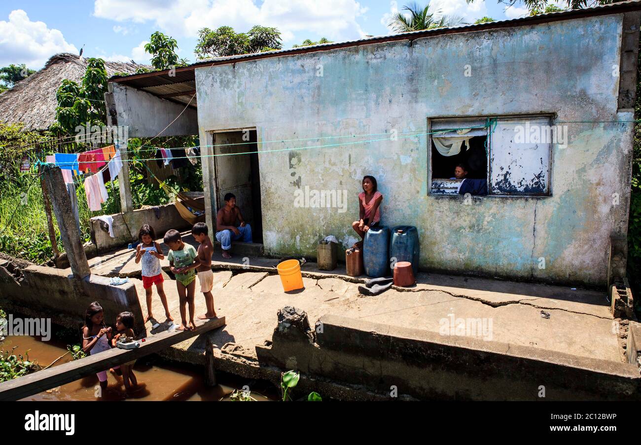 Warao People, Orinoco Delta, Venezuela Stock Photo