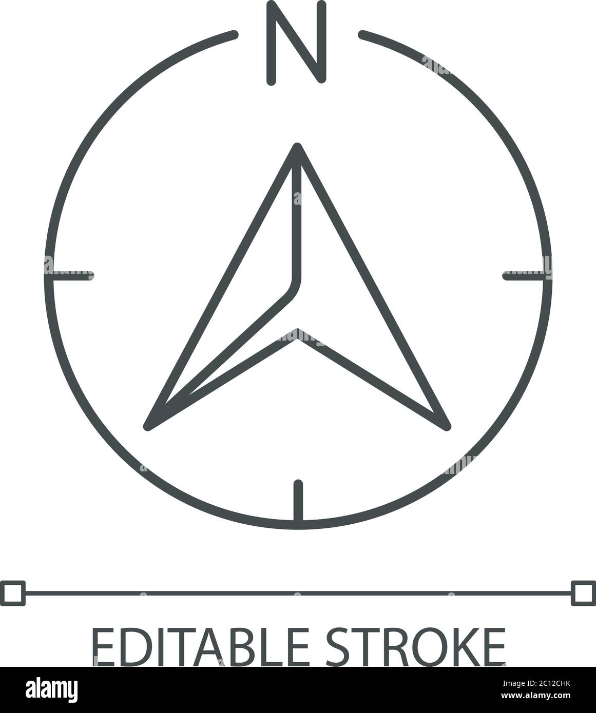 Navigator arrow pixel perfect linear icon Stock Vector