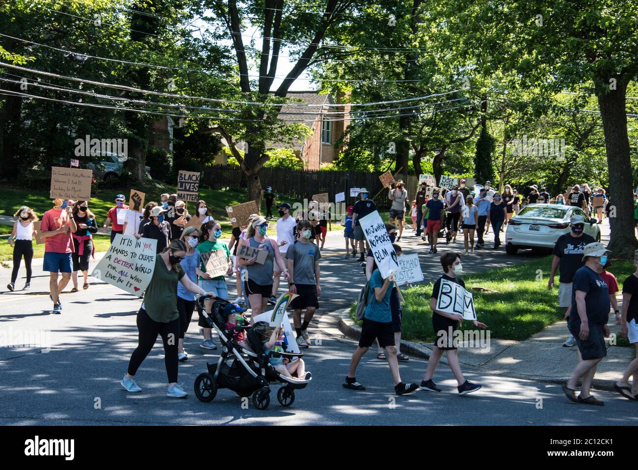 Neighborhood Solidarity March for Black Lives Matter Stock Photo - Alamy