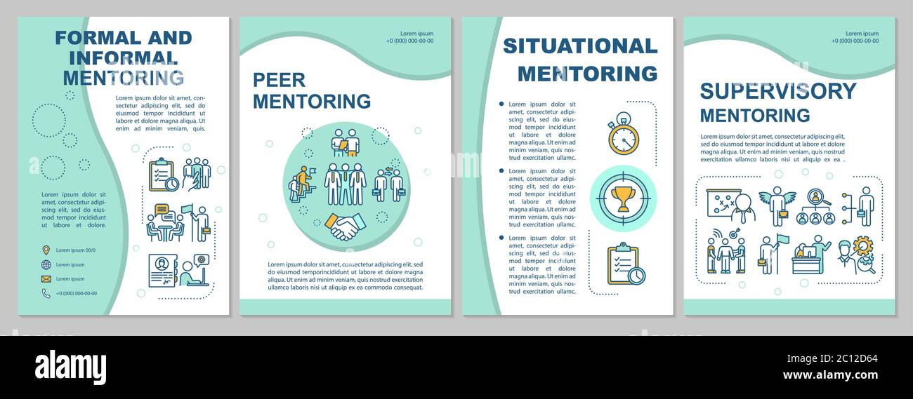 Types of mentoring brochure template Stock Vector