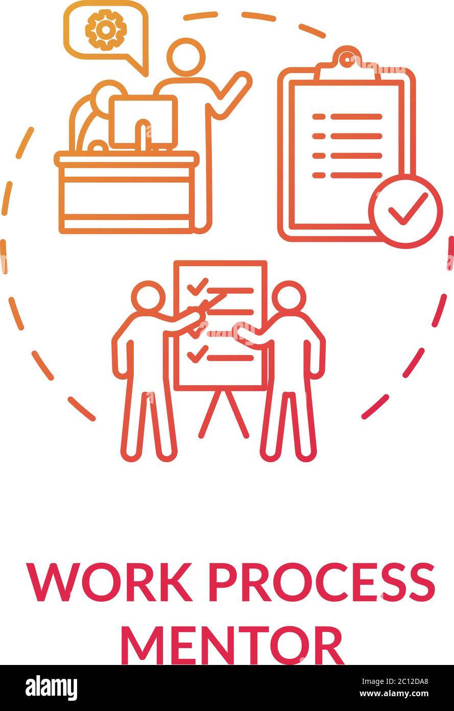 Work process mentor concept icon Stock Vector Image & Art - Alamy