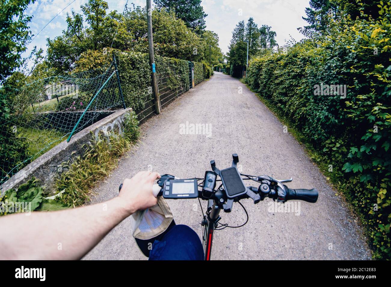 man cycling with ebike in Germany Stock Photo Alamy
