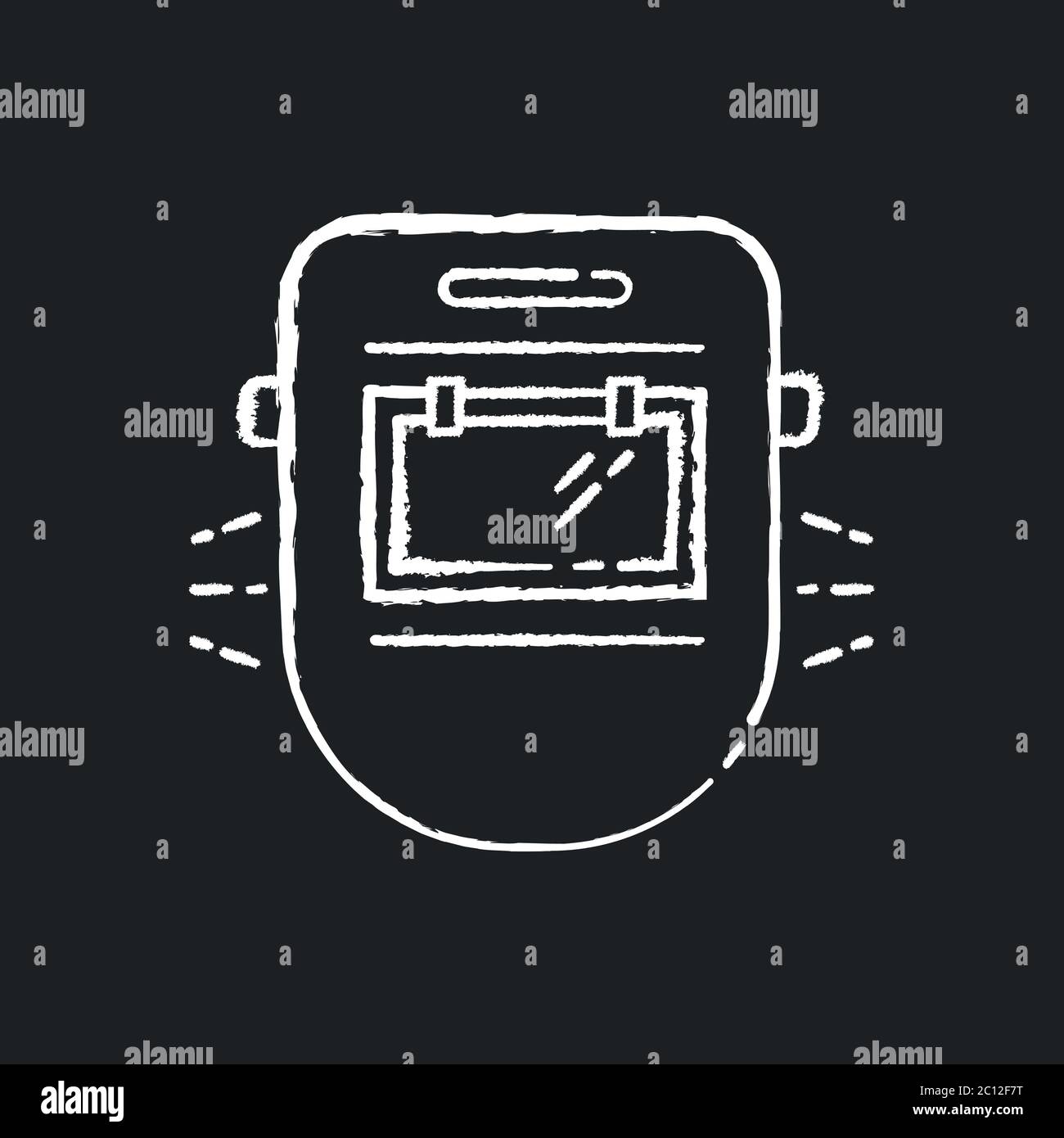 Welder mask chalk white icon on black background Stock Vector