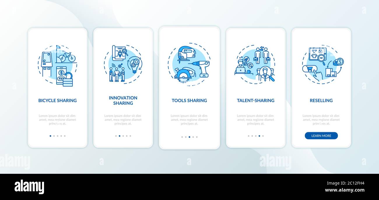 Peer To Peer Lending Onboarding Mobile App Page Screen With Concepts Stock Vector Image Art Alamy