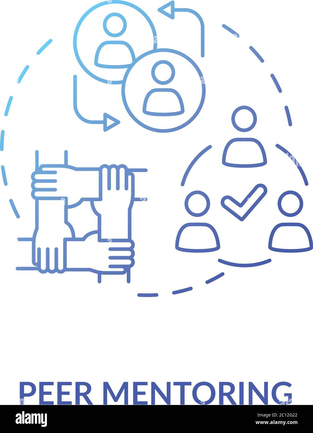 Peer mentoring concept icon Stock Vector