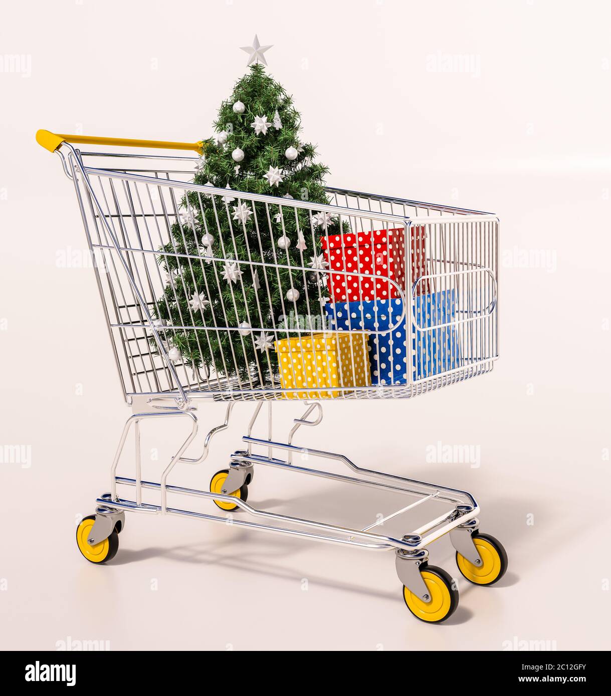 Family Christmas Shopping Stock Photo