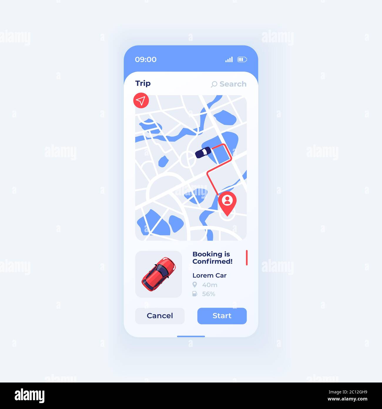 Urban trip smartphone interface vector template Stock Vector