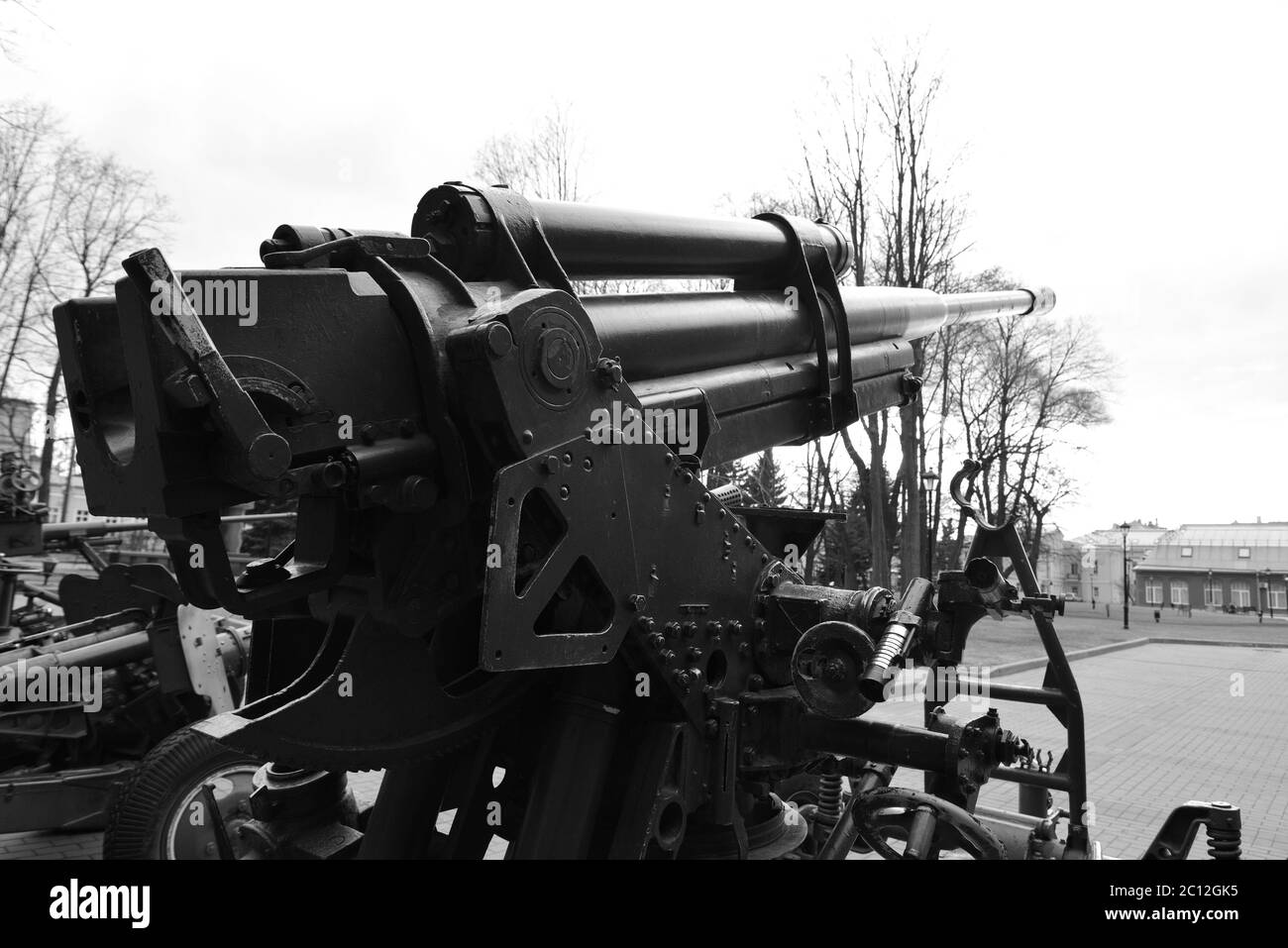 Soviet anti-aircraft gun of the Second World War. Stock Photo