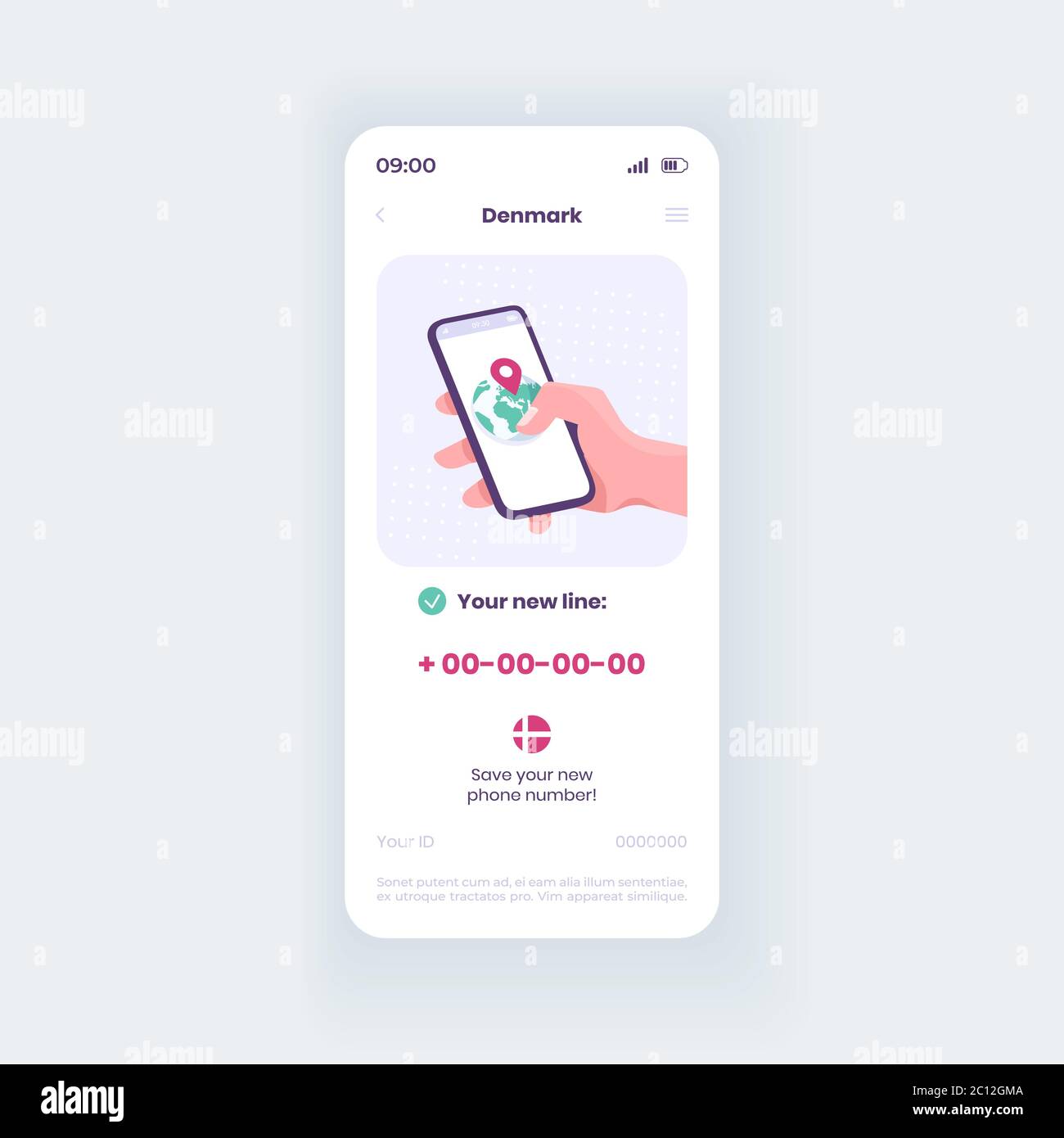 Worldwide connection smartphone interface vector template Stock Vector ...
