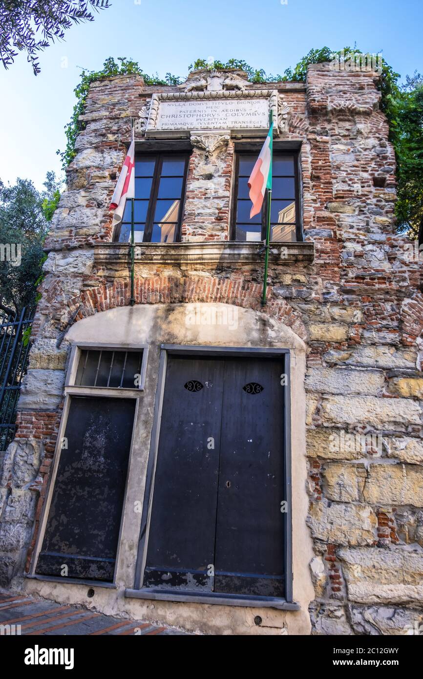 Genoa, Italy August 18, 2019 Christopher Columbus House Museum in