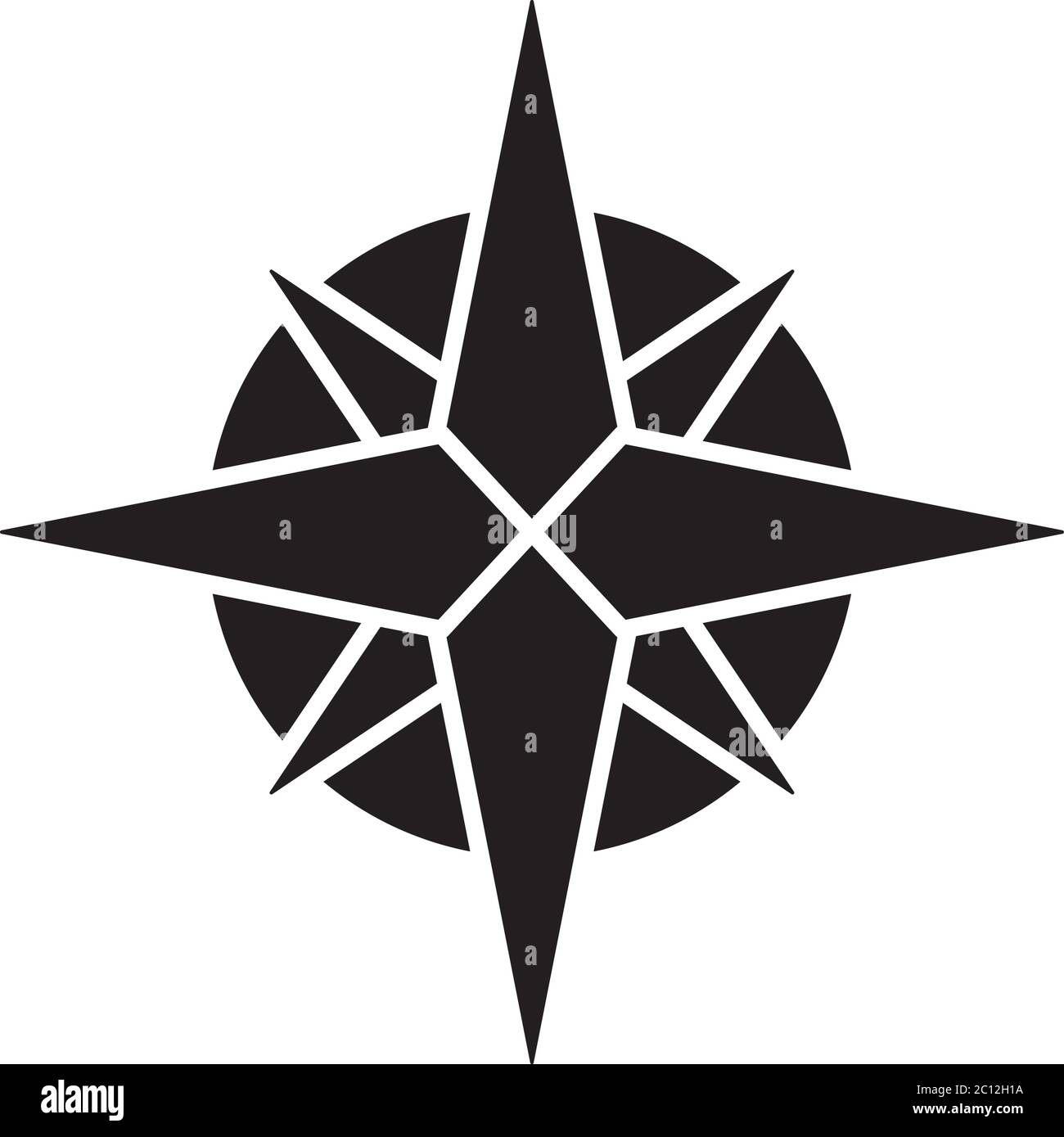 Rose of winds black glyph icon Stock Vector Image & Art Alamy