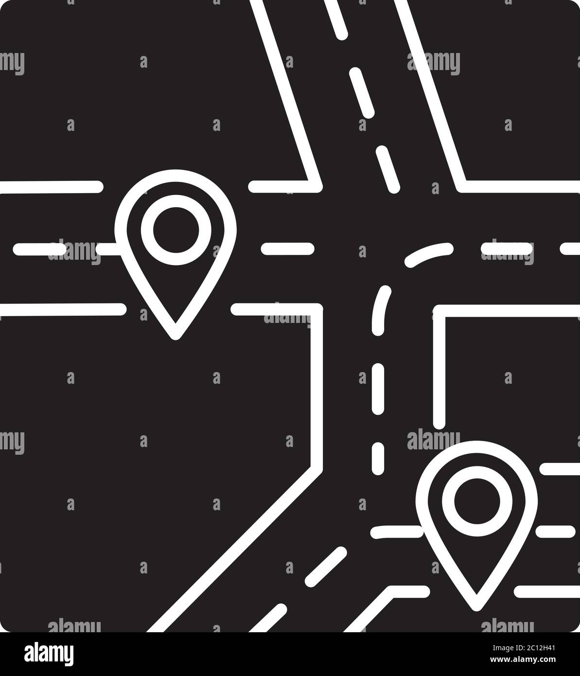GPS map black glyph icon Stock Vector Image & Art Alamy