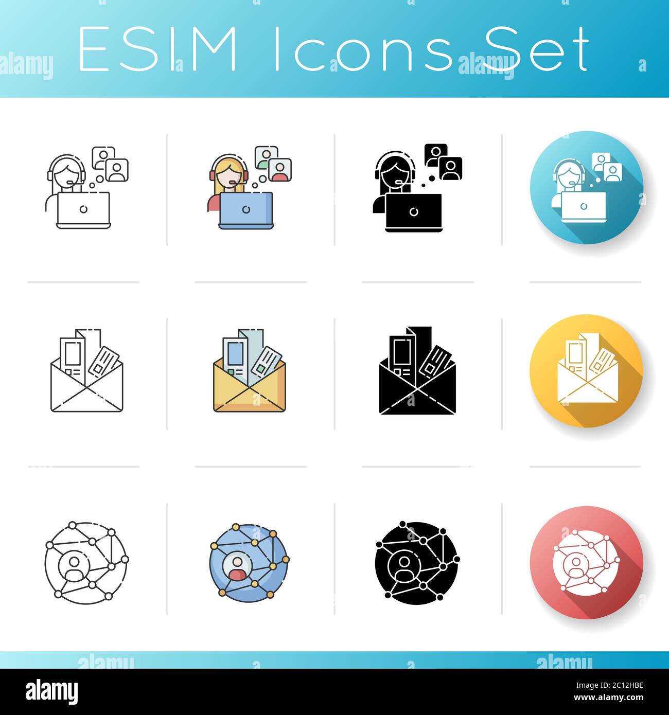 Networking icons set Stock Vector