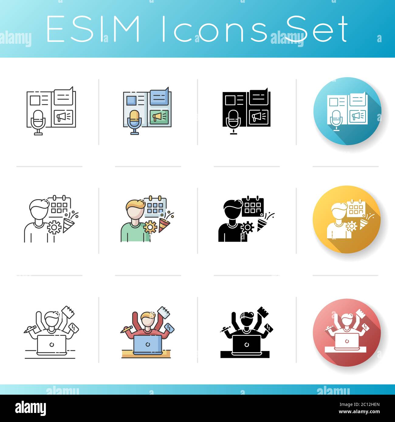 Promotion campaign icons set Stock Vector