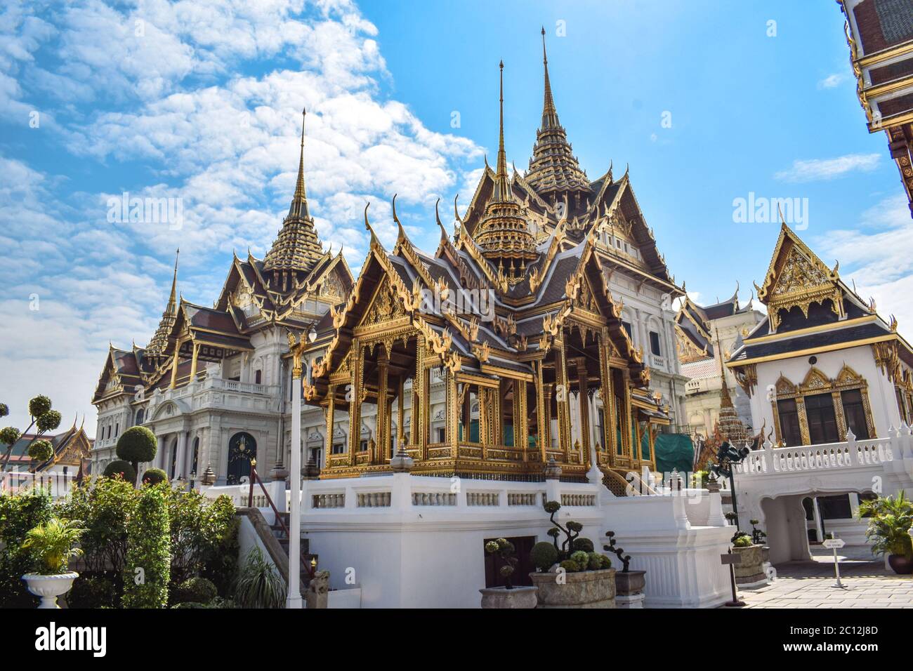 The beautiful decorated golden Grand Palace in Bangkok Thailand Stock Photo