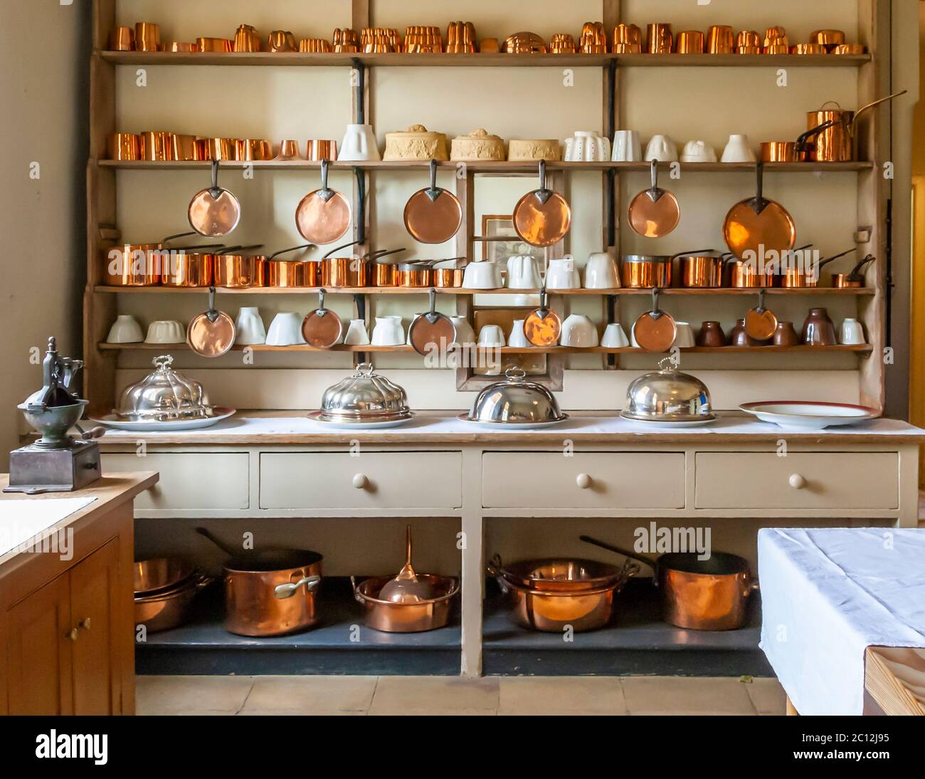 Brass pods in Audley End kitchen, Saffron Walden, UK Stock Photo Alamy
