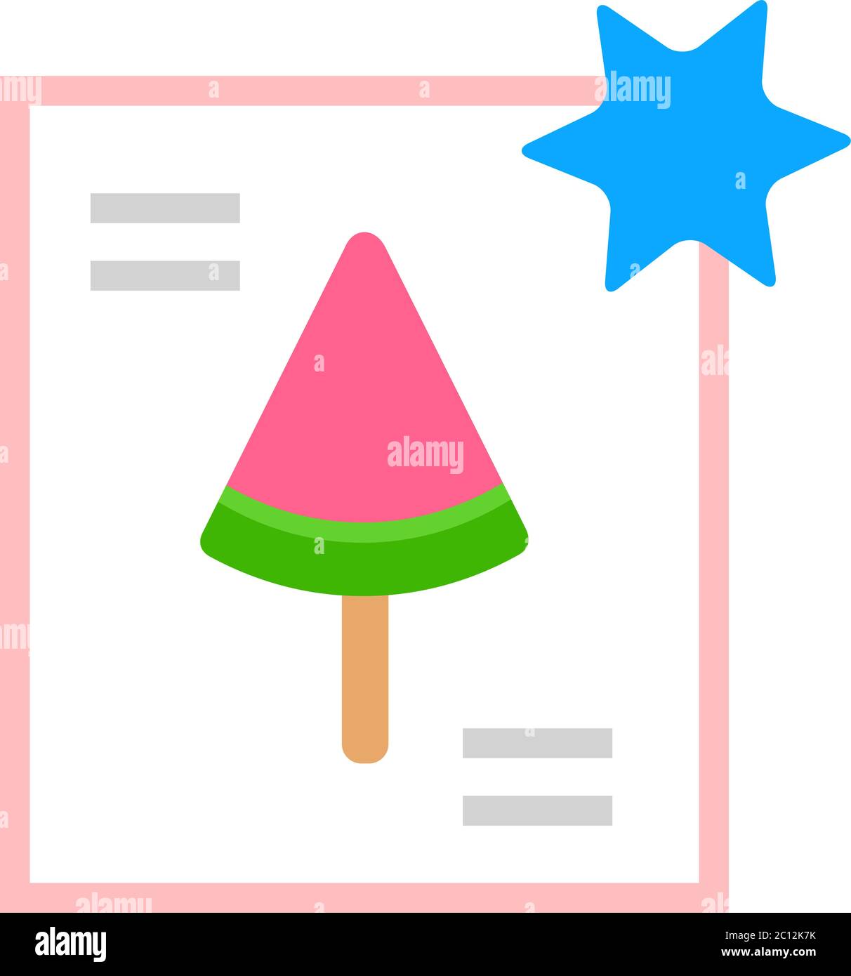 Watermelon Fruit ice vector icon flat isolated illustration Stock Vector