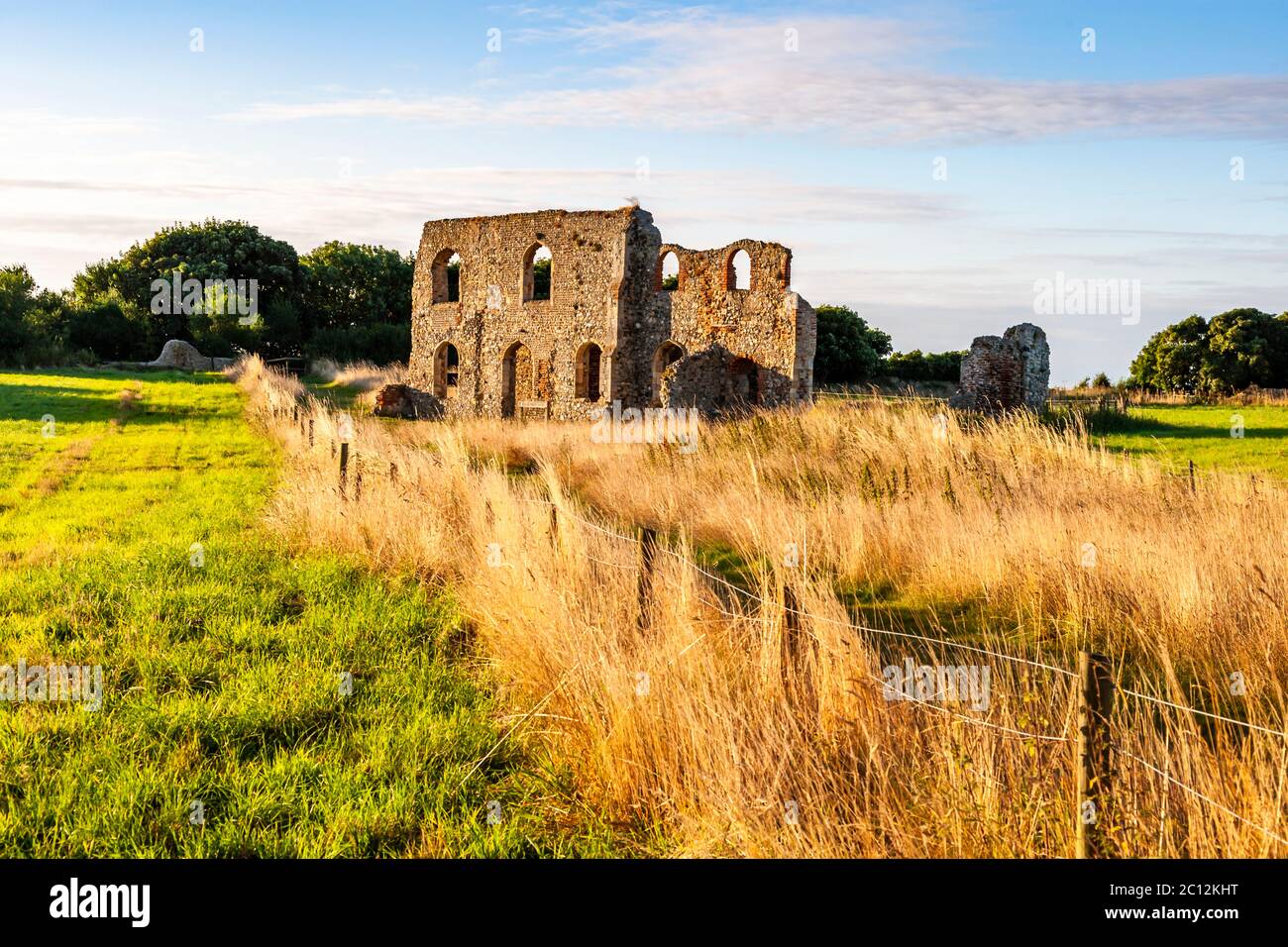 Agricultural ruins near the village of Dunwich, England Stock Photo