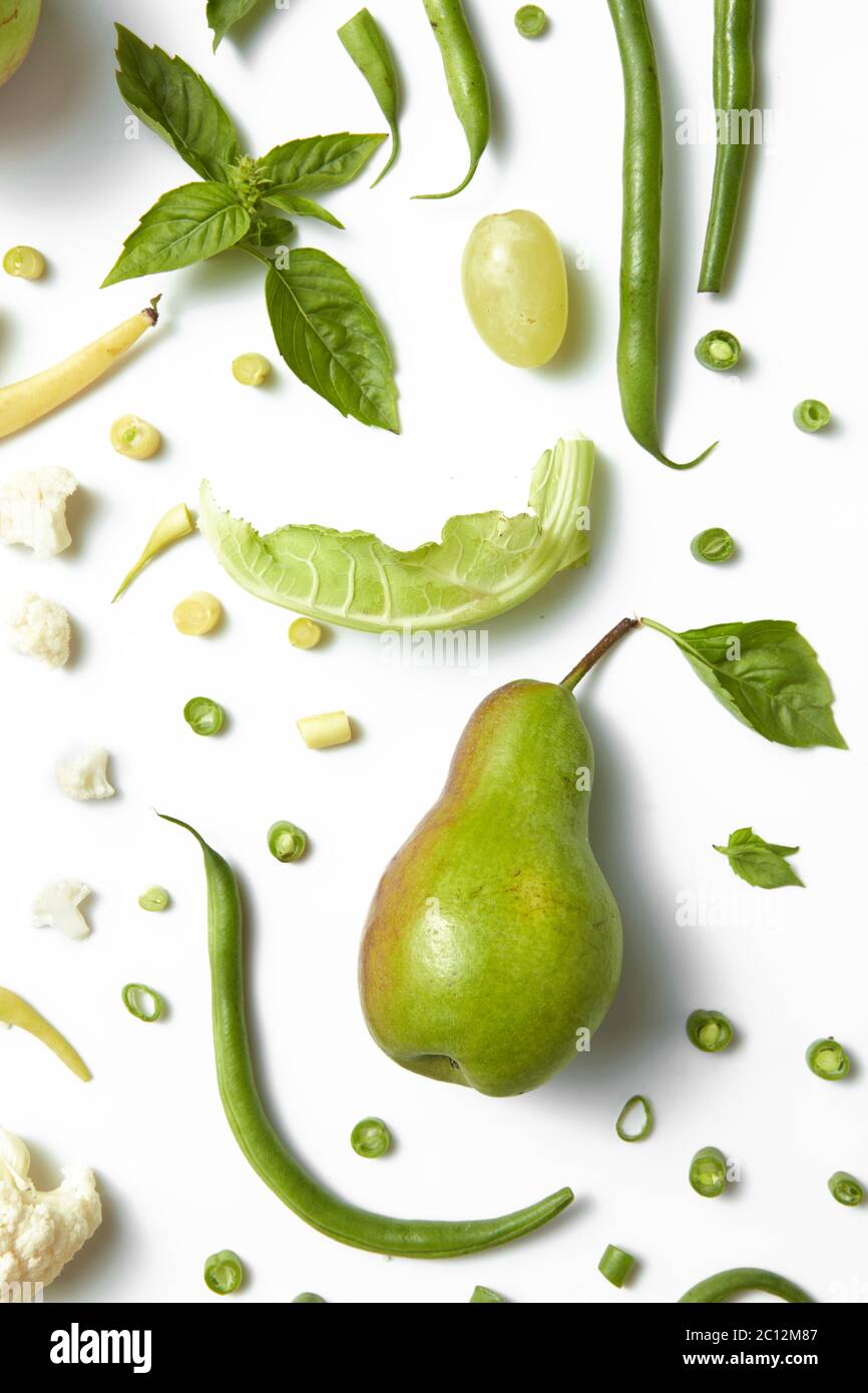 collection of green vegetables and fruits Stock Photo Alamy