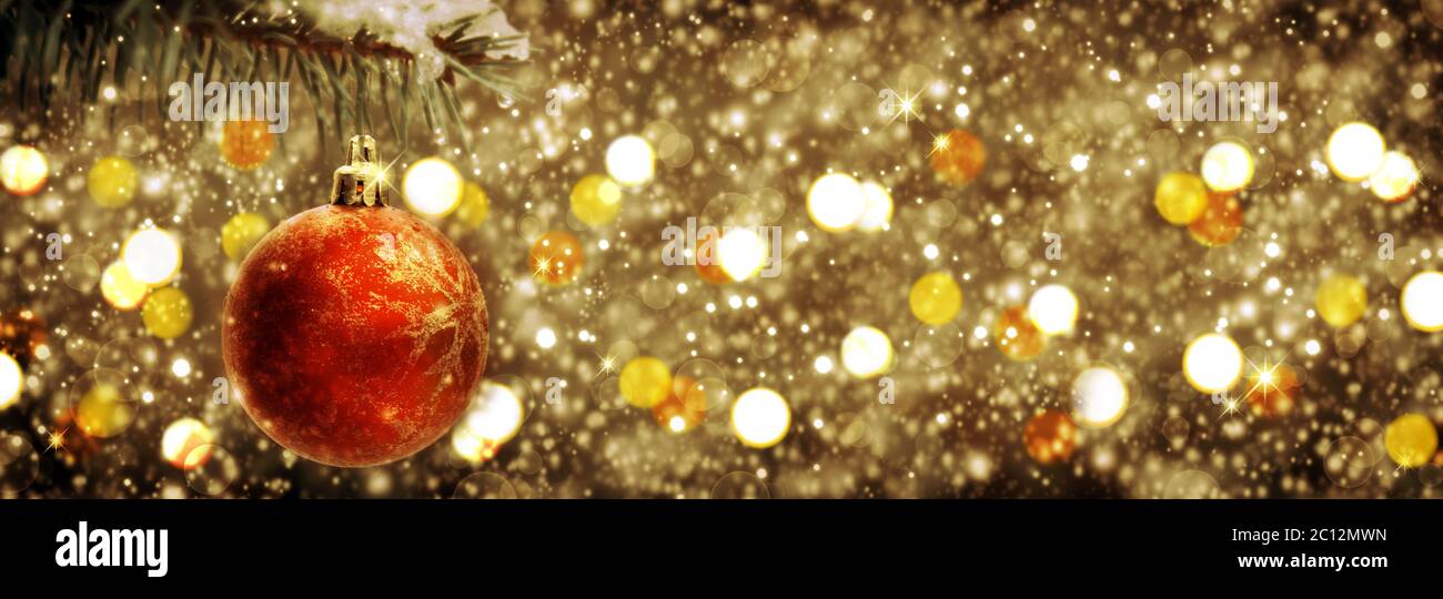 Christmas ball isolated on golden background Stock Photo - Alamy