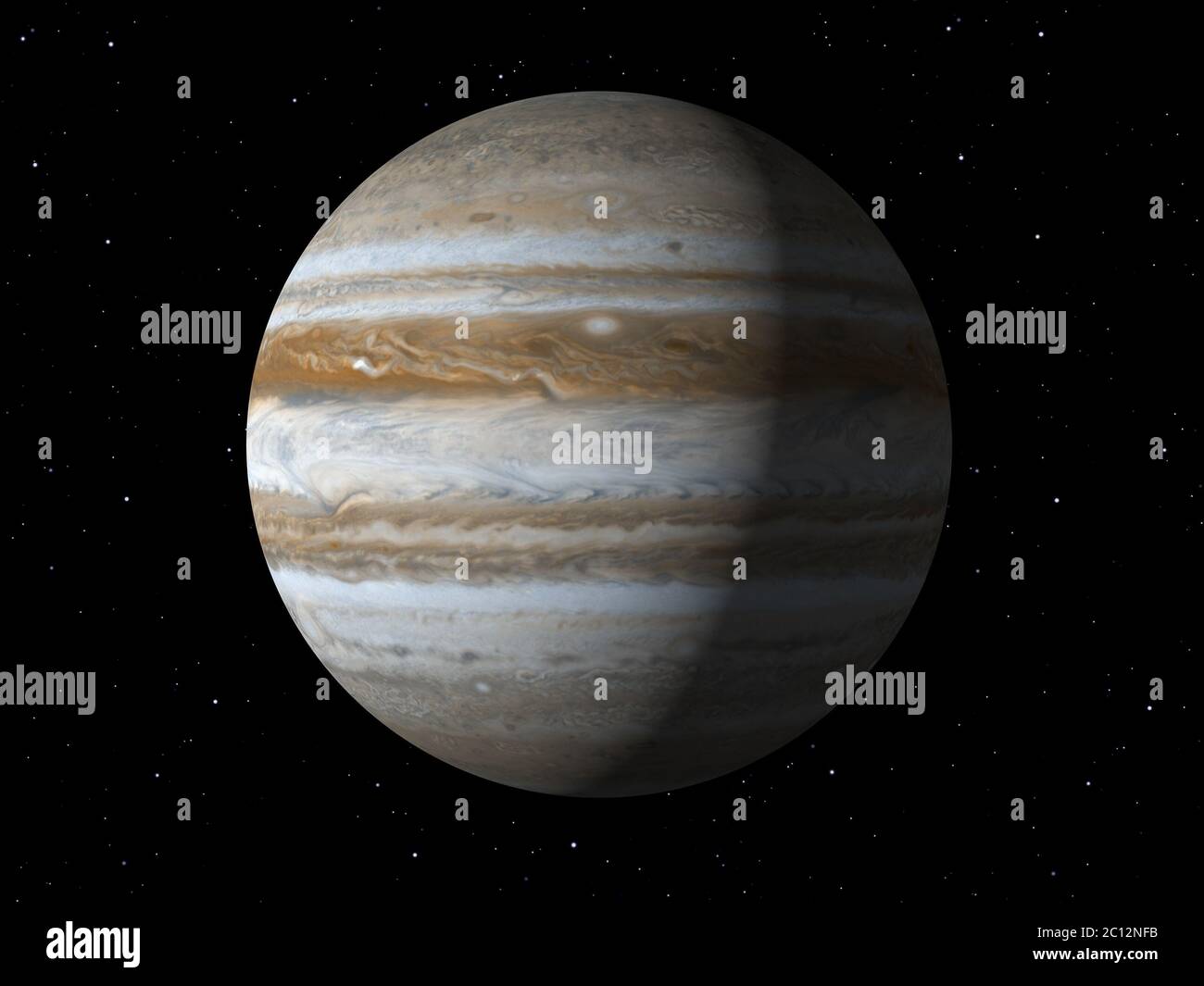 Planet Jupiter done with NASA textures Stock Photo