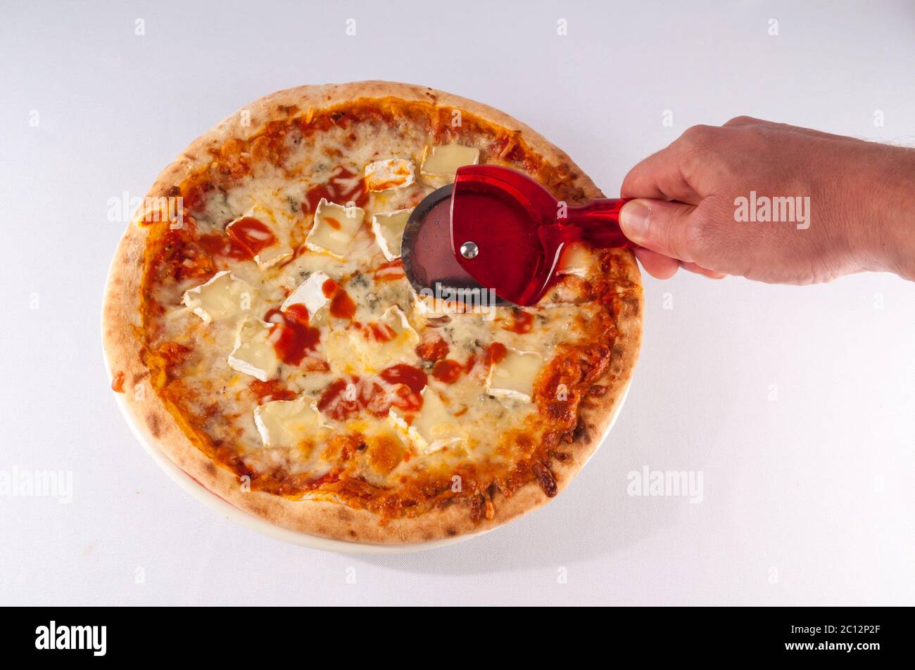 Pizza Cutter Slicer Knife Stock Photo Alamy