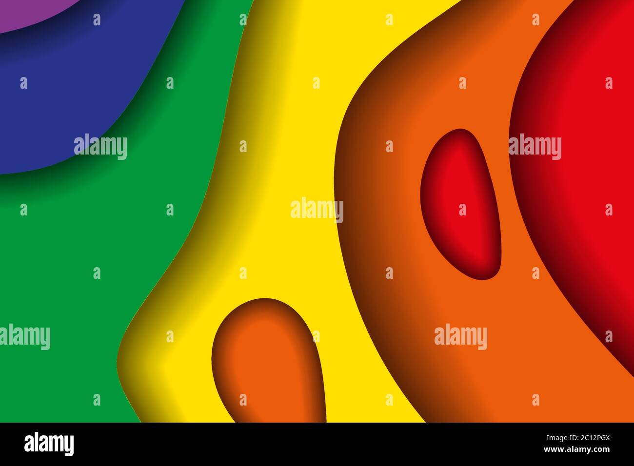 Abstract Rainbow Color 3D Paper Cut Shapes Background Stock Vector ...